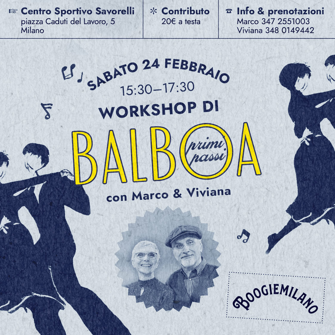 Workshop di Balboa, sabato 24 febbrai 2024 a Milano